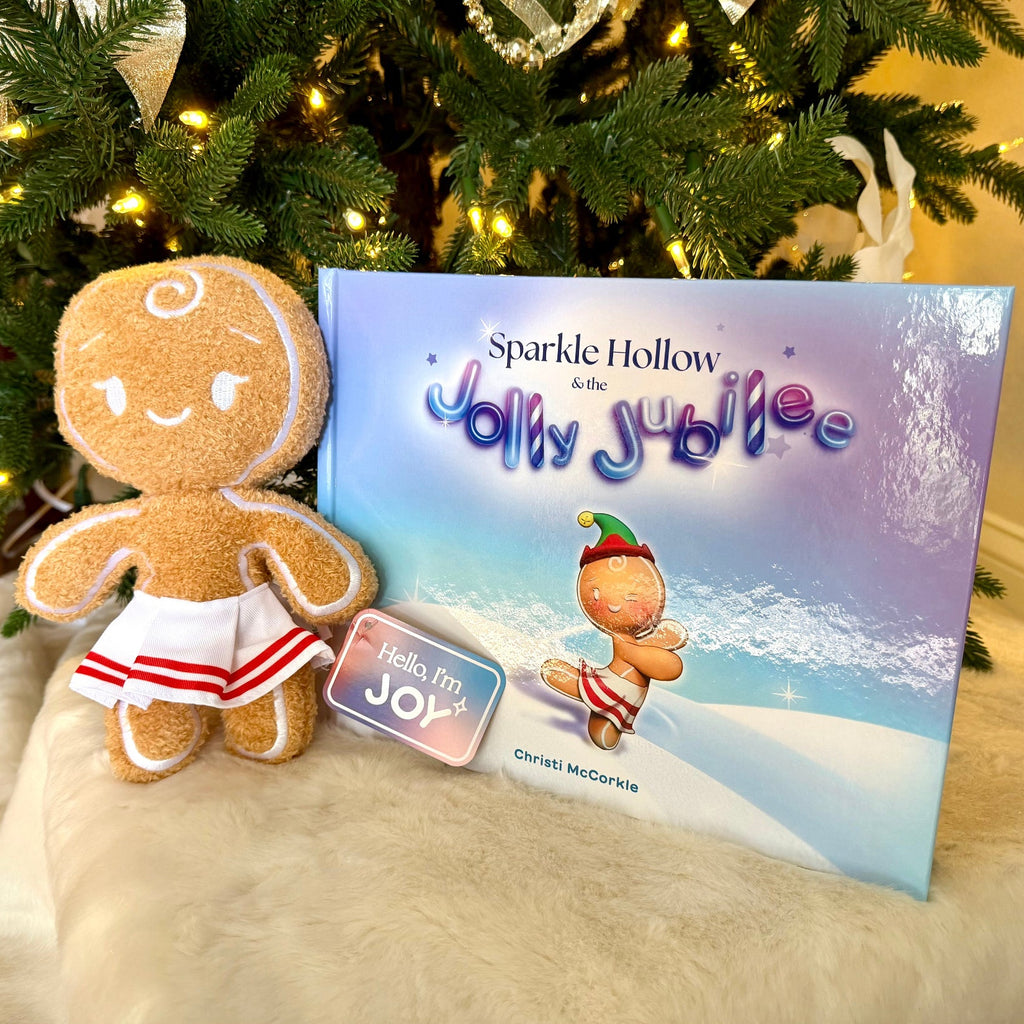 Luxury holiday plush companion Joy with storybook