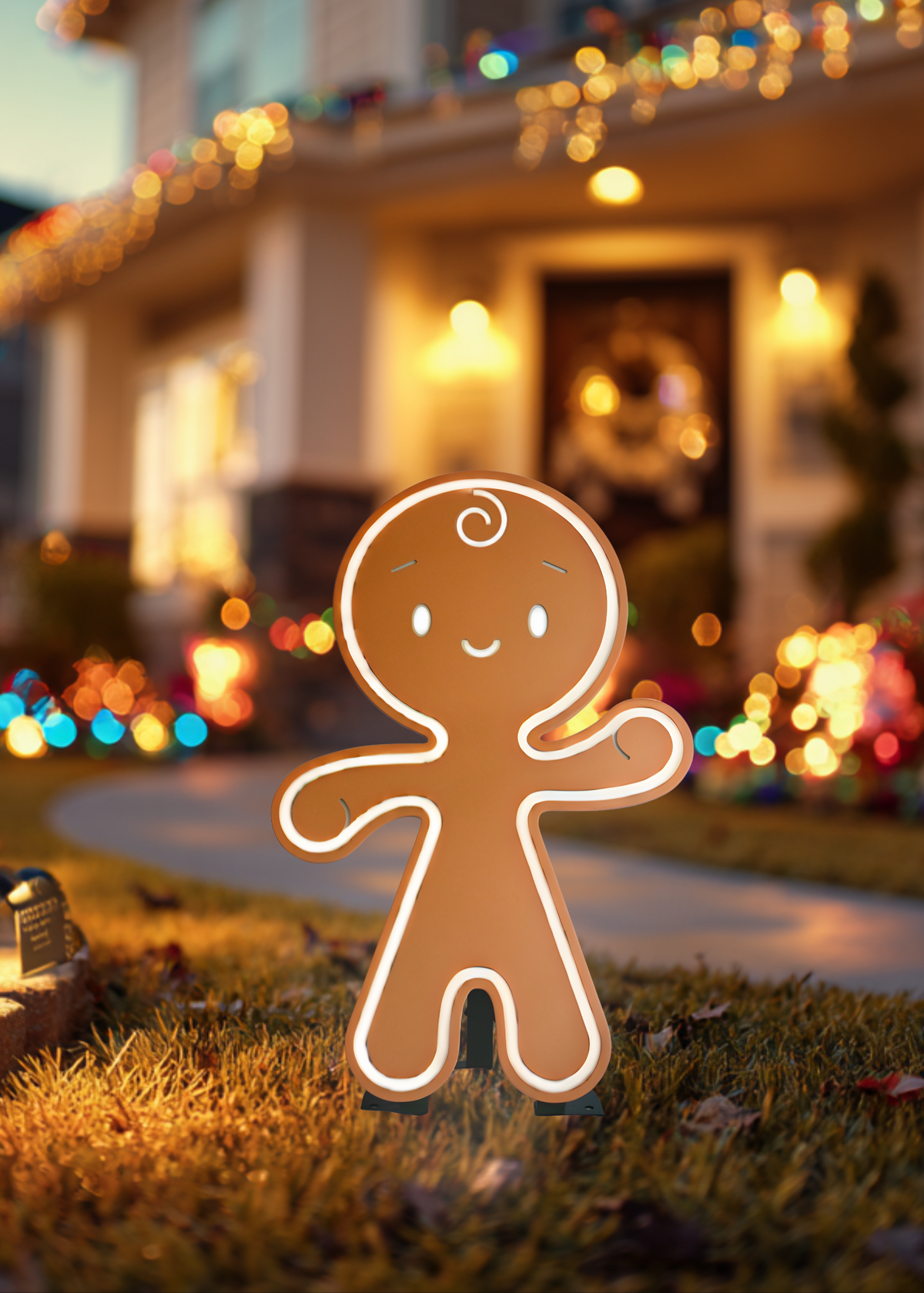 Gingerbread Outdoor Decor Galvanized Steel